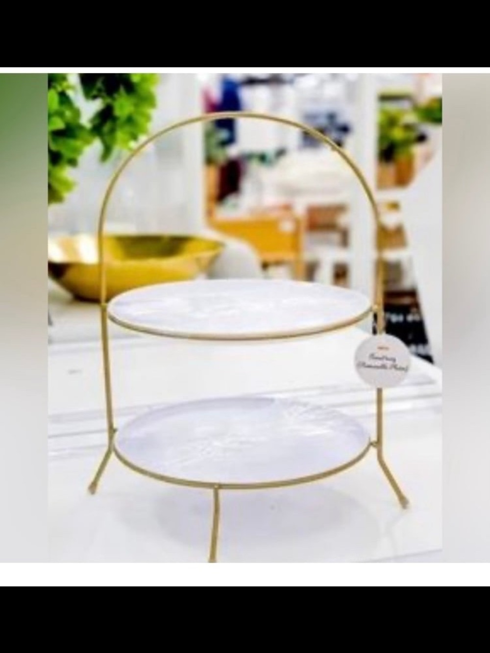 Target Gold and White Two-Tier Decorative Stand Tray W/ Removable plates NEW
